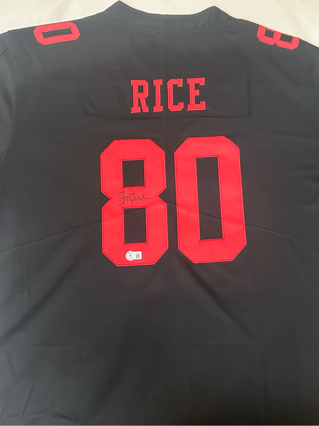 Hof Jerry Rice Autographed Custom Sf 49er Football Jersey Beckett Coa